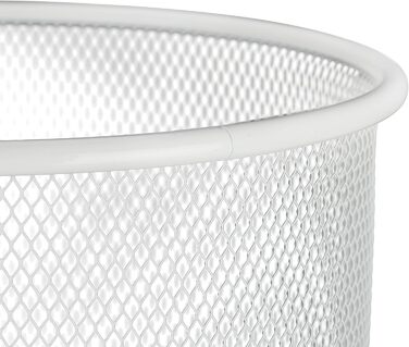 Relaxdays Schirmständer, rund, Metall, Gitter Optik, weiß, 1 Stück (HxD: 49,5 x 26 cm)