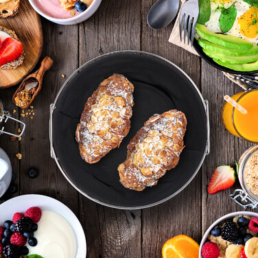 Relaxdays Runder Brotkorb Metall mit Stoffeinsatz