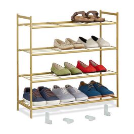 Relaxdays Stapelbares Schuhregal 4 Ebenen