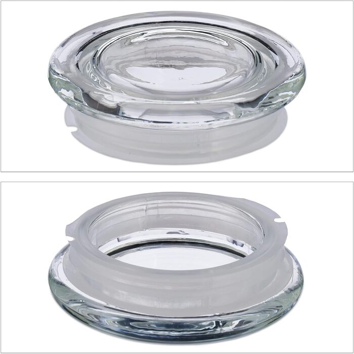 Relaxdays Vorratsgläser, 6er Set, 1,8 l, achteckige Dosen, luftdicht, transparent
