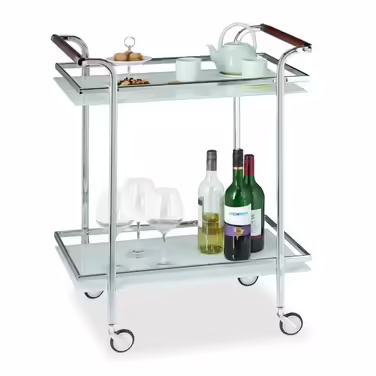 Relaxdays Servierwagen Milchglas