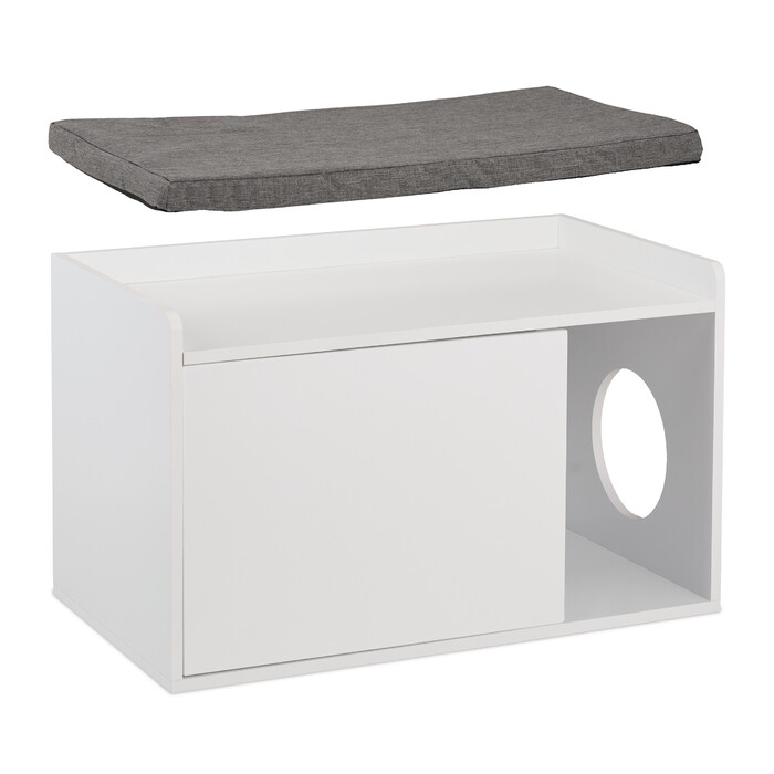 Relaxdays Katzenschrank mit Sitzauflage