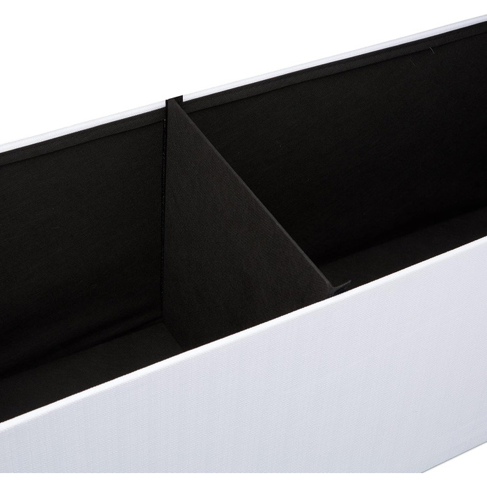 Relaxdays Faltbare Sitzbank XXL, Sitzcube mit Stauraum, Leinen, 38x114x38 cm, Weiß
