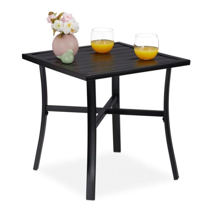 Relaxdays Schwarzer Gartentisch