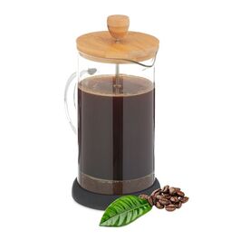 Relaxdays Kaffeebereiter mit Bambusdeckel
