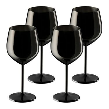 Relaxdays Weingläser Edelstahl 4er Set