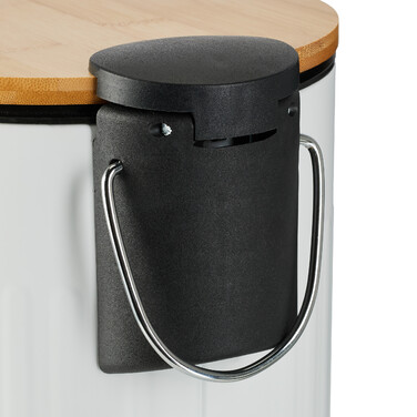 Relaxdays Bad Mülleimer 3 l mit Bambusdeckel