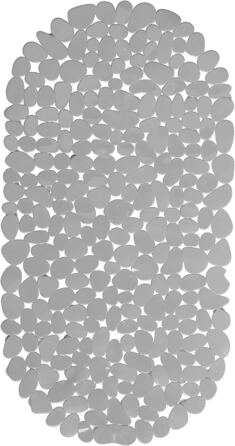 Relaxdays rutschfeste Badewannenmatte Steinoptik, waschbar, 36x68 cm, 1 Stück (Grau)