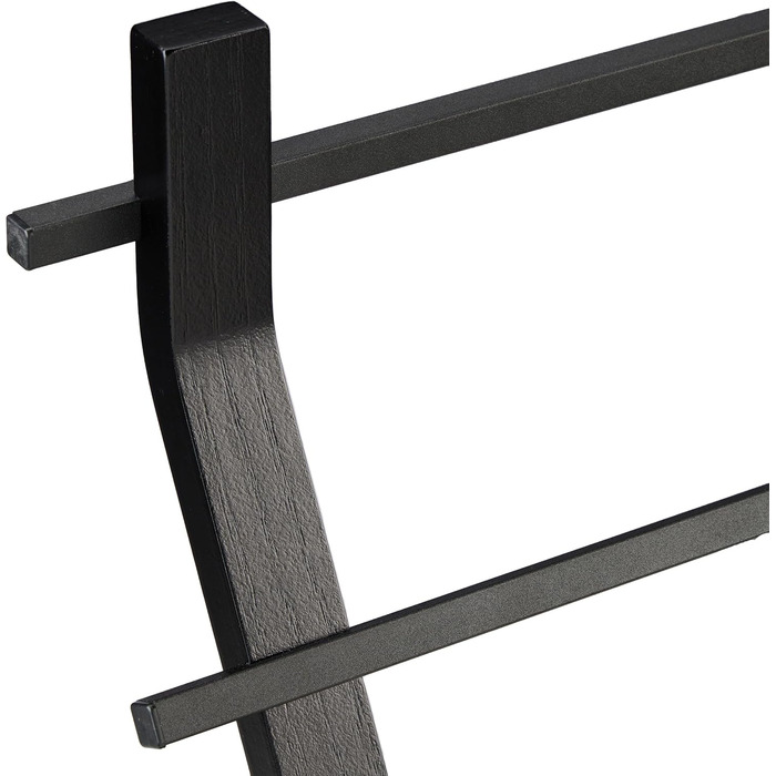 Relaxdays Handtuchständer, 2 Metallstangen, Stahl & MDF, 85x43,5x20 cm, Schwarz