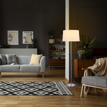 Relaxdays Stehlampe mit Stoffschirm