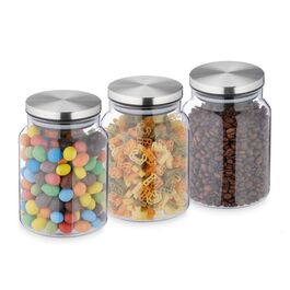 Relaxdays 3er Set Vorratsgläser mit Deckel 700 ml