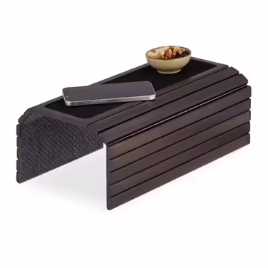 Relaxdays Sofatablett Bambus dunkelbraun