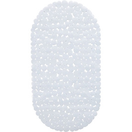 Relaxdays rutschfeste Badewannenmatte Steinoptik, waschbar, 36x68 cm, 1 Stück, Weiß