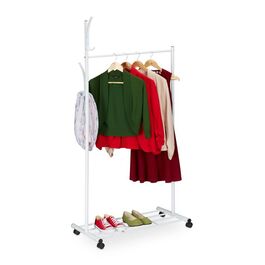 Relaxdays Weiße Garderobe mit Rollen