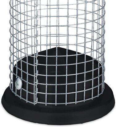 Relaxdays Vogelfutterstation, 2er Set, HxD: 33 x 10 cm, Metall, schwarz/Silber