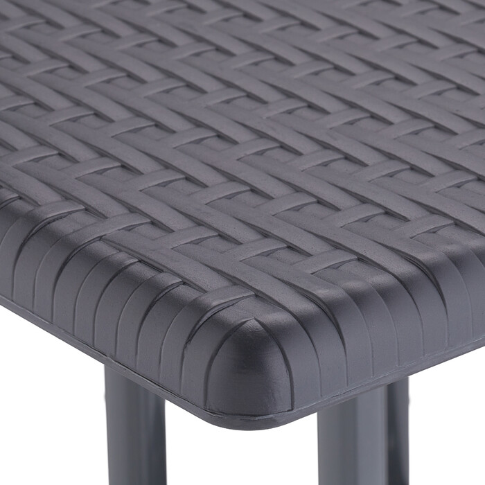 Relaxdays Gartentisch in grauer Rattan-Optik