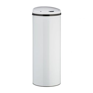 Relaxdays Sensor Mülleimer 50l weiß
