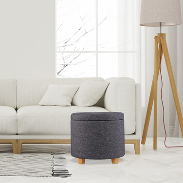Relaxdays Runder Sitzhocker mit Stauraum