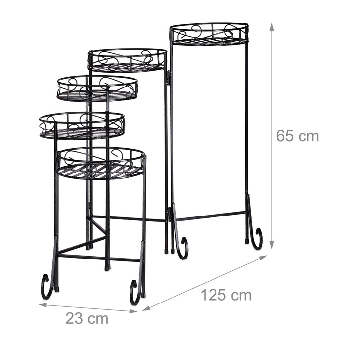Relaxdays Blumentreppe Metall 5-stufig