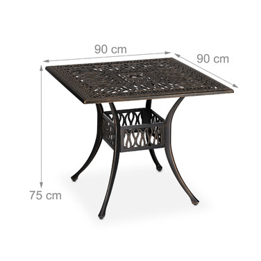 Relaxdays Eckiger Gartentisch mit Schirmloch