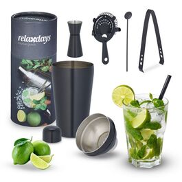 Relaxdays 5-teiliges Cocktail Shaker Set