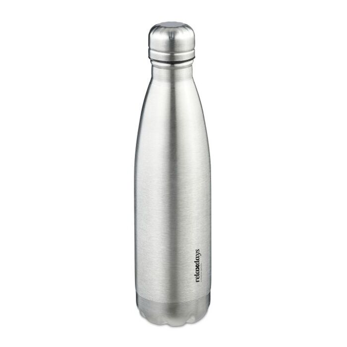 Relaxdays Trinkflasche Edelstahl 500 ml