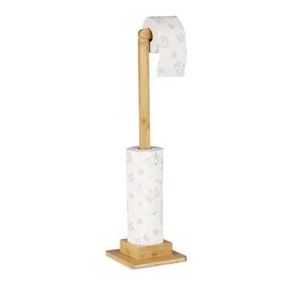 Relaxdays Bambus Toilettenpapierhalter stehend