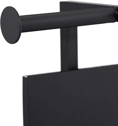 Relaxdays WC Garnitur, mit Klobürste, Klorollenhalter, Zeitungshalter, stehend, Metall, HBT 70 x 25,5 x 20 cm, schwarz, L Large