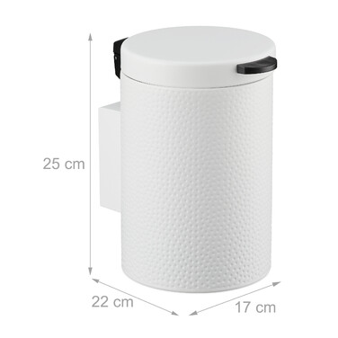 Relaxdays Kosmetikeimer Wandmontage 3 Liter