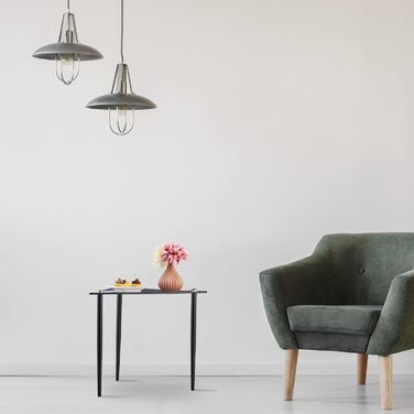 Relaxdays Beistelltisch, Couchtisch dreieckig, HBT 41x50x50 cm, Glas & Stahl, Wohnzimmer, Sofatisch modern, grau-schwarz