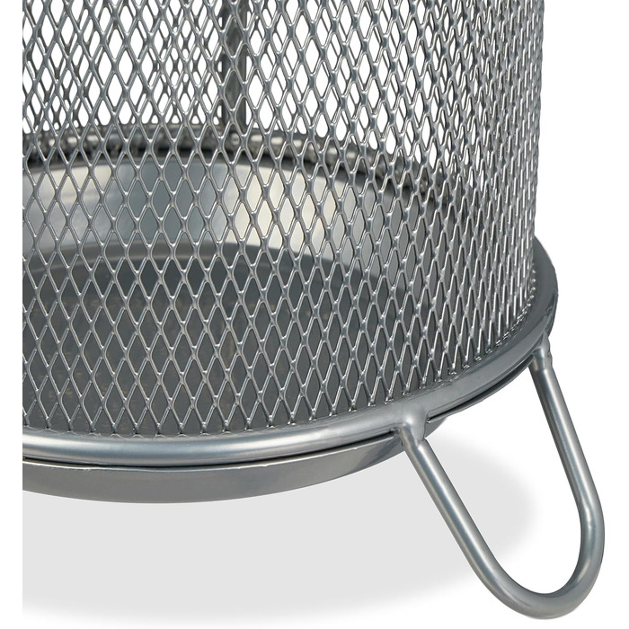 Relaxdays Regenschirmständer, HxD: 52,5 x 16 cm, Metall, rund, modernes Design, Silber