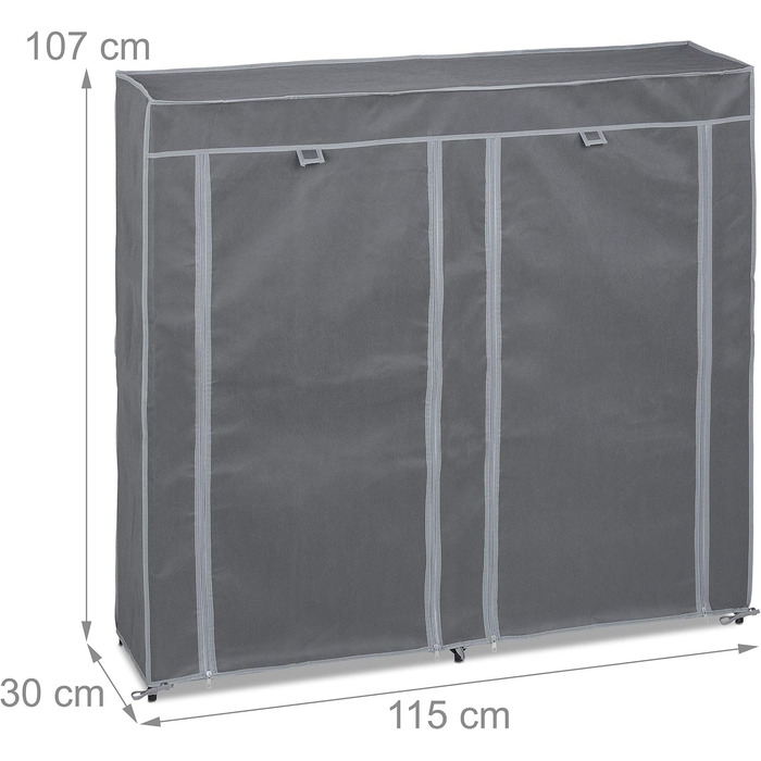 Relaxdays Schuhschrank, 12 Fächer, 36 Paar Schuhe, abnehmbarer Bezug, HBT 107x115x30 cm