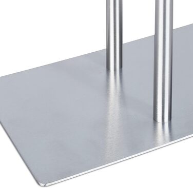 Relaxdays Handtuchständer, HBT 31,5x28,5x12 cm, 2-armig, Edelstahl, Silber