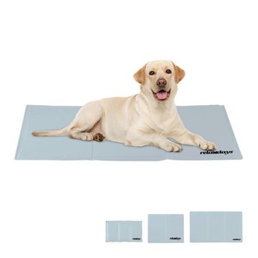 Relaxdays Kühlmatte Hund grau