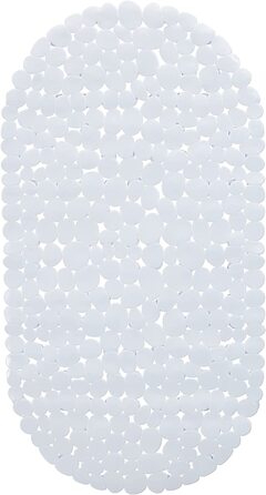 Relaxdays rutschfeste Badewannenmatte Steinoptik, waschbar, 36x68 cm, 1 Stück, Weiß