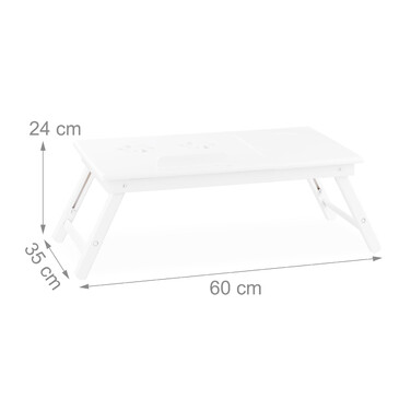 Relaxdays Bambus Laptoptisch weiß