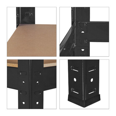 Relaxdays Schwerlastregal 150 cm schwarz