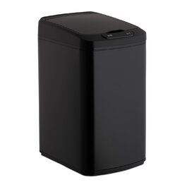 Relaxdays Sensor Mülleimer 12l, eckiger Abfalleimer mit Deckel & Inneneimer, Küche & Bad, Automatik Mülleimer, schwarz