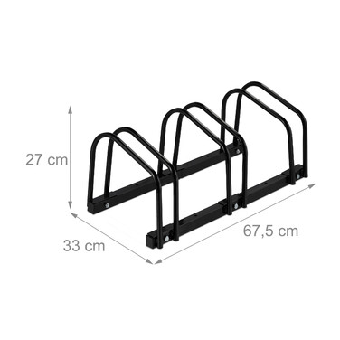 Relaxdays Fahrradständer für 3 Fahrräder schwarz