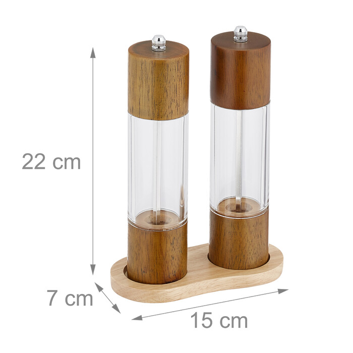 Relaxdays Salz- und Pfeffermühle Set