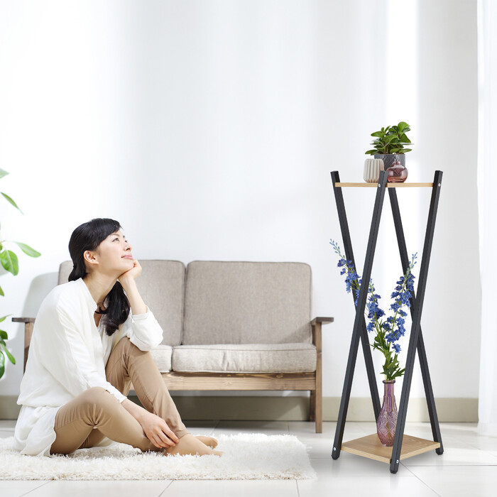 Relaxdays XL Blumenständer mit 2 Ebenen