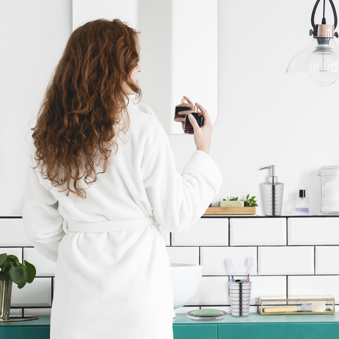 Relaxdays 4-tlg. Badezimmer Set Edelstahl poliert