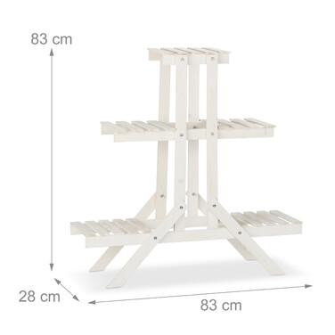 Relaxdays Blumentreppe Holz mit 3 Stufen