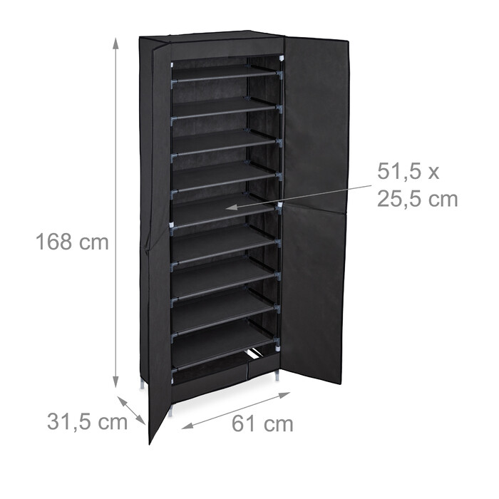 Relaxdays Schuhschrank Stoff 30 Paar Schuhe