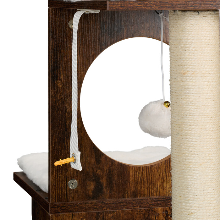 Relaxdays Kratzbaum mit Katzenklo-Schrank 128 cm