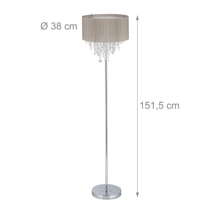 Relaxdays Stehlampe Organza Kristall