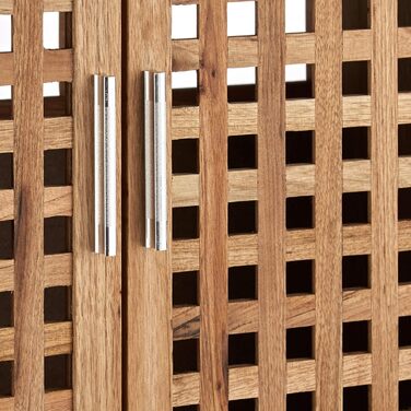 Relaxdays Waschbeckenunterschrank Walnuss 61x66x29 cm, robust, helles Holz, natur, Single