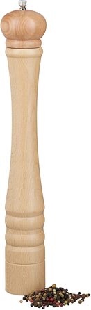 Relaxdays, Keramikmahlwerk, groß, HxBxT: 40 x 6 x 6 cm, klassisches Design, Natur Pfeffermühle Holz, Keramik, 5,5 x 5,5 x 39,