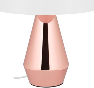 Relaxdays Tischlampe Touch dimmbar, moderne Nachttischlampe, HxD: 40 x 29 cm, E27, Tischleuchte mit Schirm, (Kupfer/Weiß)
