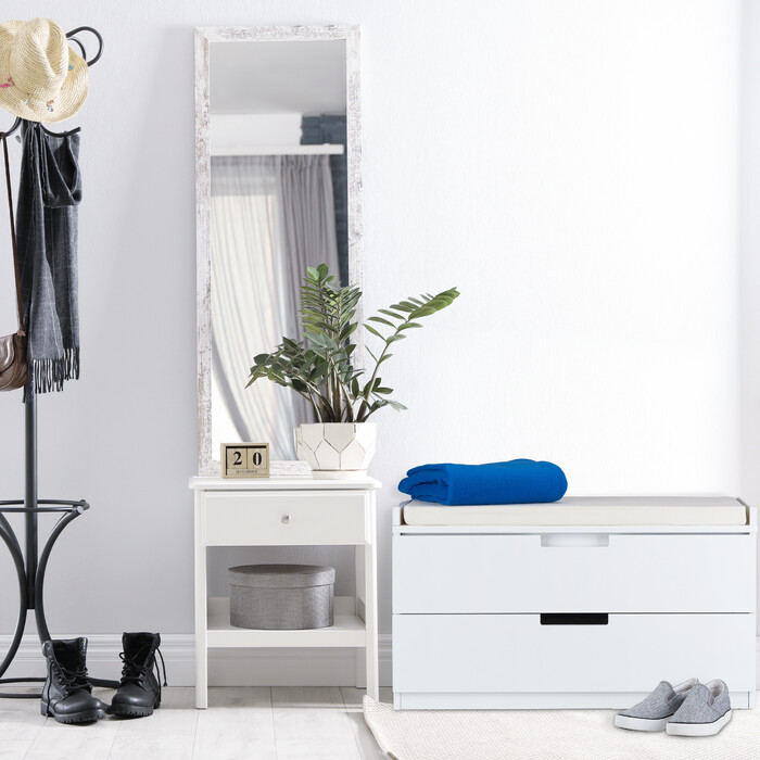 Relaxdays Sitzkommode mit 2 Schubladen